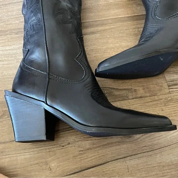 Aqua Ace Snip Toe High Heel Western Boots Sz 6 - Picture 3 of 6